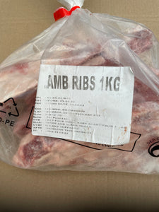 Lamb Ribs.  Raw.  1kg or 2kg (approx)