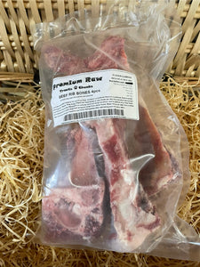 Beef Rib Bones.  4 Pieces.  Raw
