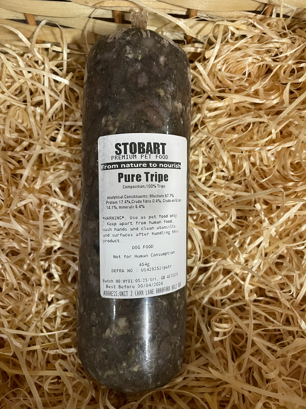 Stobart Premium Raw Lamb Tripe Mince.  Single Protein Complimentary Mince.  (JUST TRIPE)