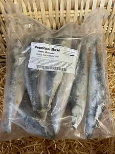 Fish - Mackerel.  Raw.  1kg (approx).  Individually Frozen
