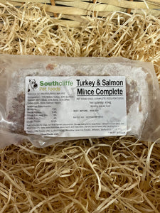 Southcliffe Complete Turkey & Salmon Mince.  80/10/10 Balanced, Raw Dog Food