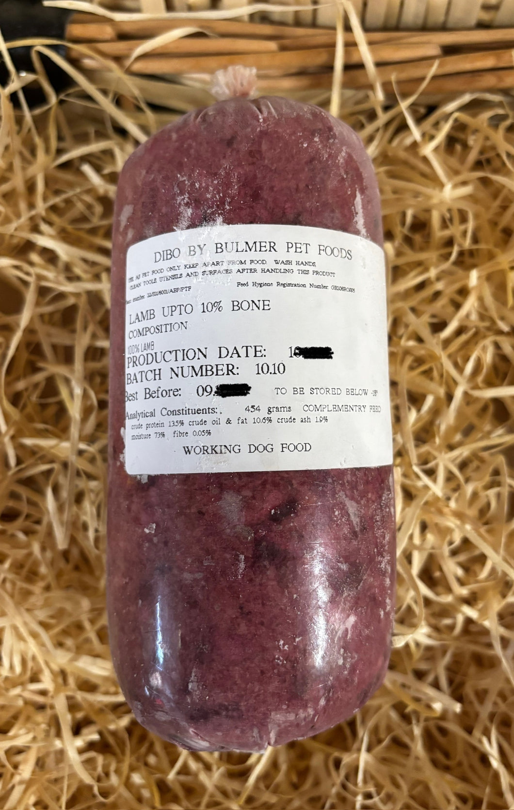 Dibo by Bulmer Lamb Mince.  Single Protein Complimentary Mince.