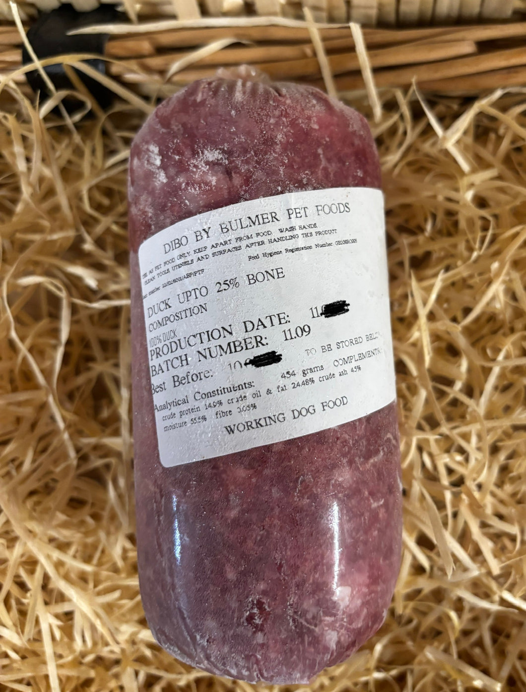 Dibo by Bulmer Duck Mince.  Single Protein Complimentary Mince.