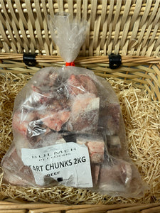 Beef Heart Chunks.  Raw.  1kg and 2kg (approx)