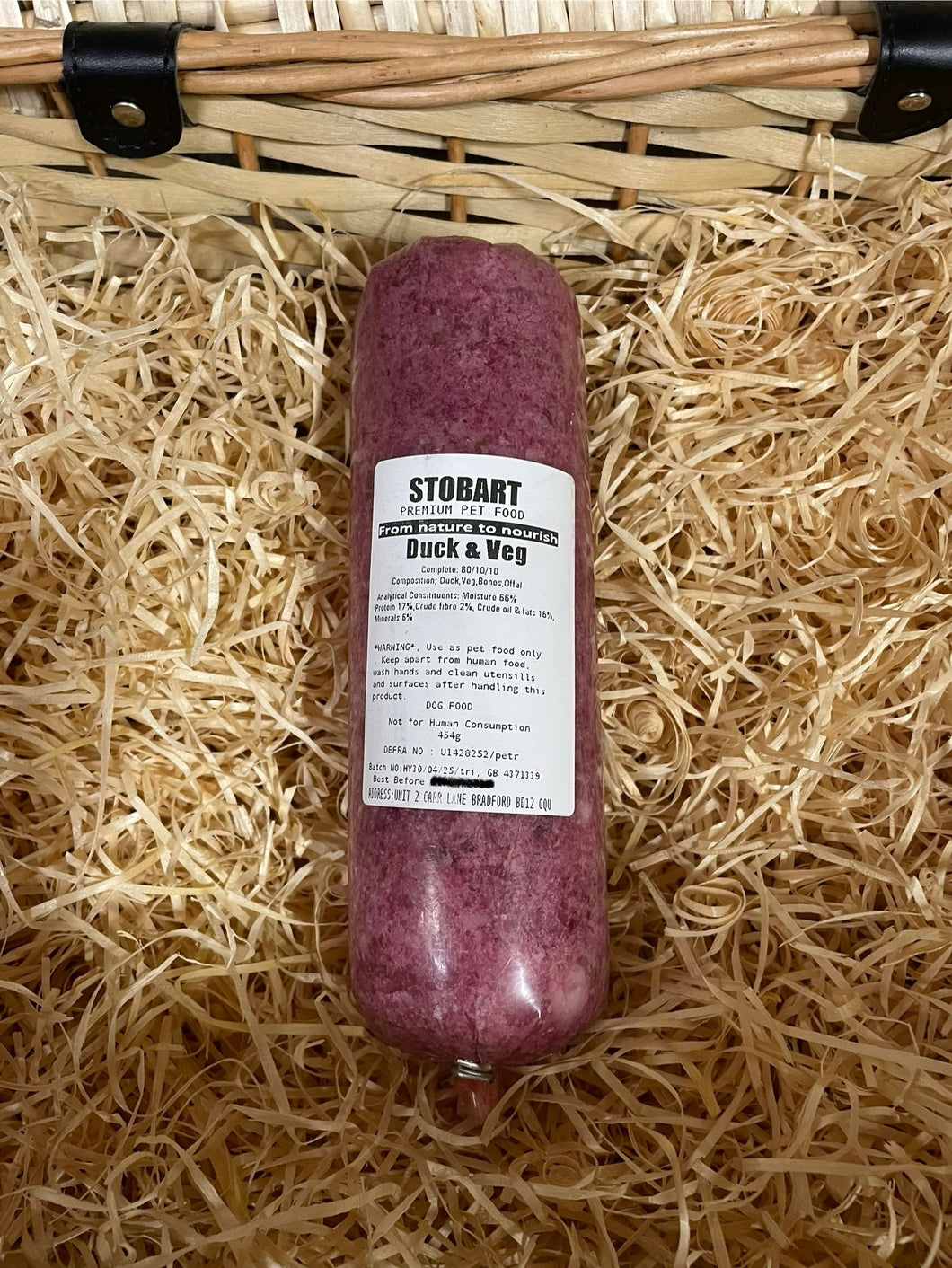 Stobart Premium Raw Food - Duck and Vegetables 80/10/10