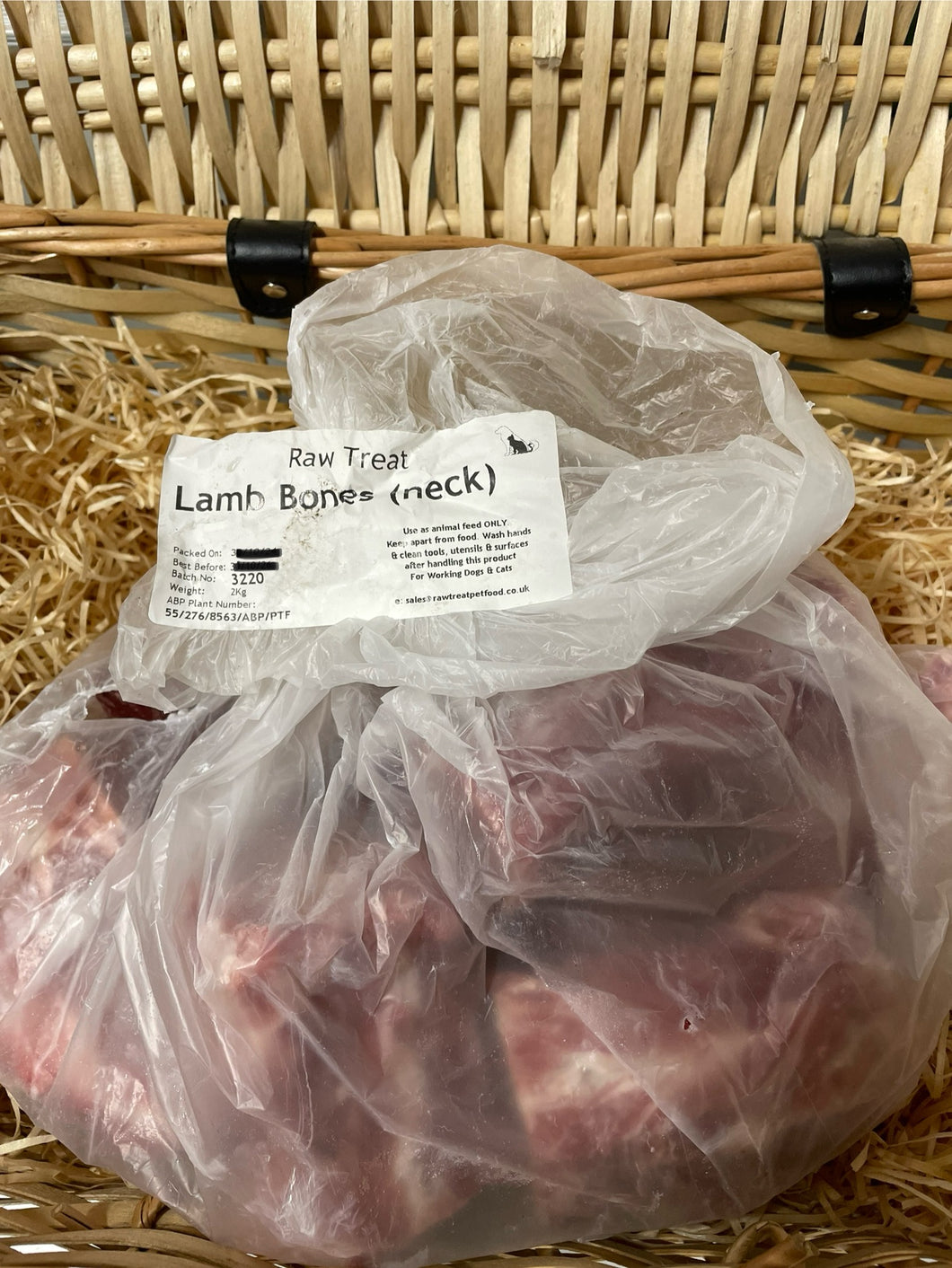 Lamb Neck Bones.  Raw.
