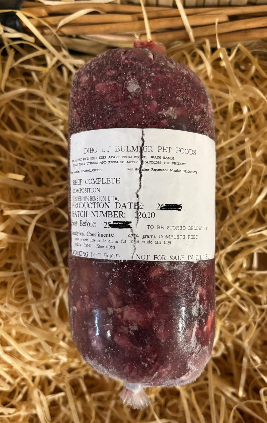 Dibo by Bulmer Beef 80/10/10 Mince.  Single Protein