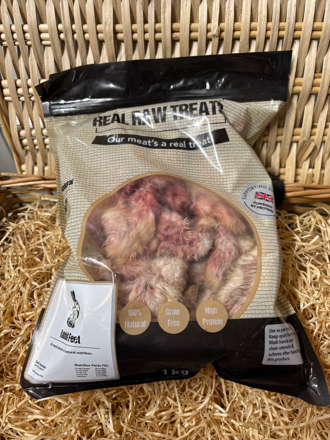 Raw Rabbbit Foot Rabbit Feet. Raw and Furry. 1kg (approx) – Orderpetfood.co.uk