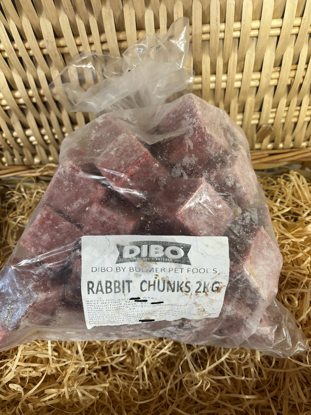 Rabbit Chunks.  Raw.  2kg (approx)