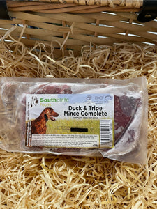 Southcliffe 80/10/10 Duck & Tripe.  80/10/10 Balanced, Raw Dog Food