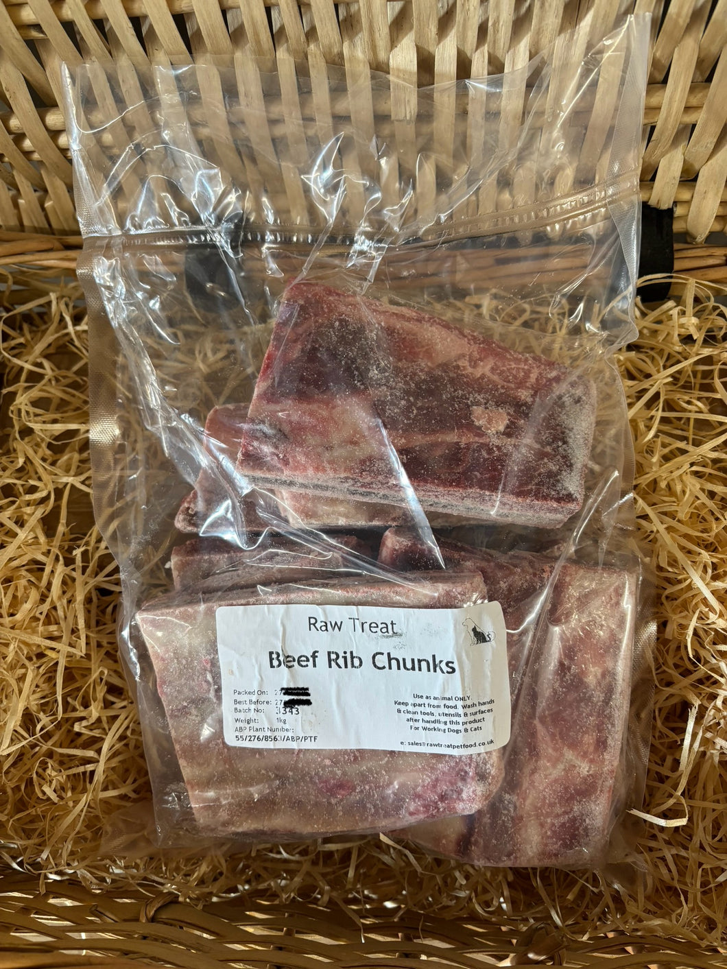 Beef Rib Chunks.  Raw.  1kg (approx)