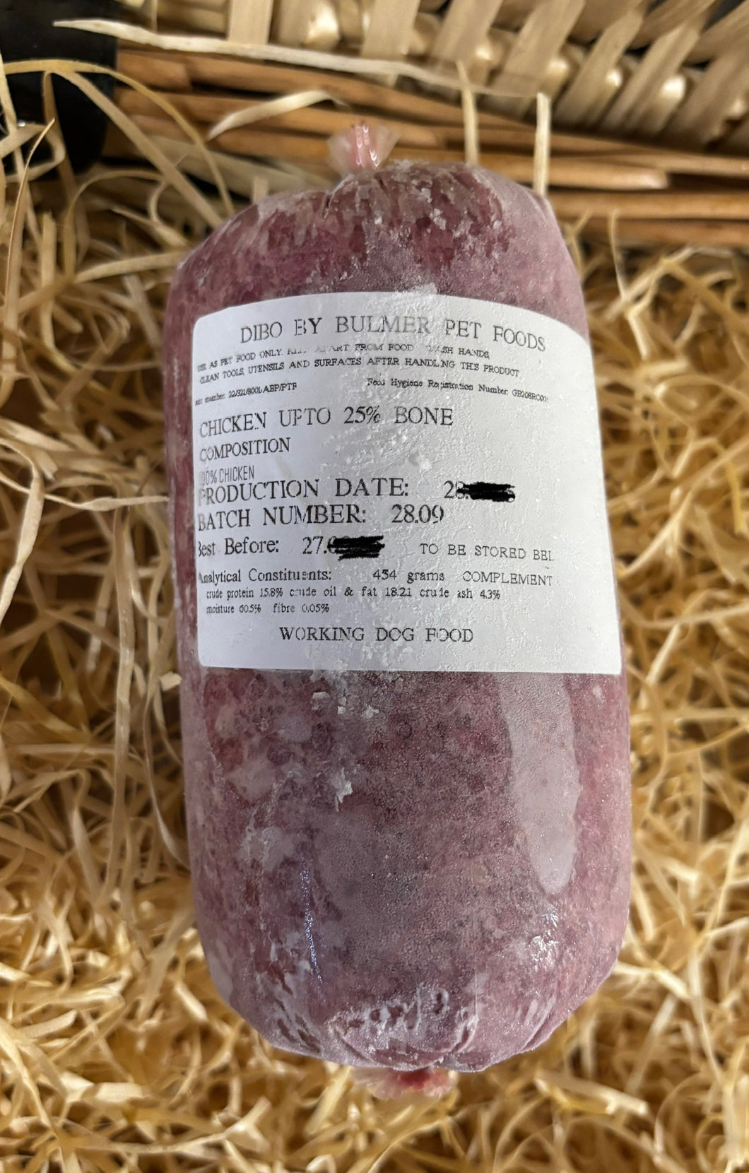 Dibo by Bulmer Chicken Mince.  Single Protein Complimentary Mince.