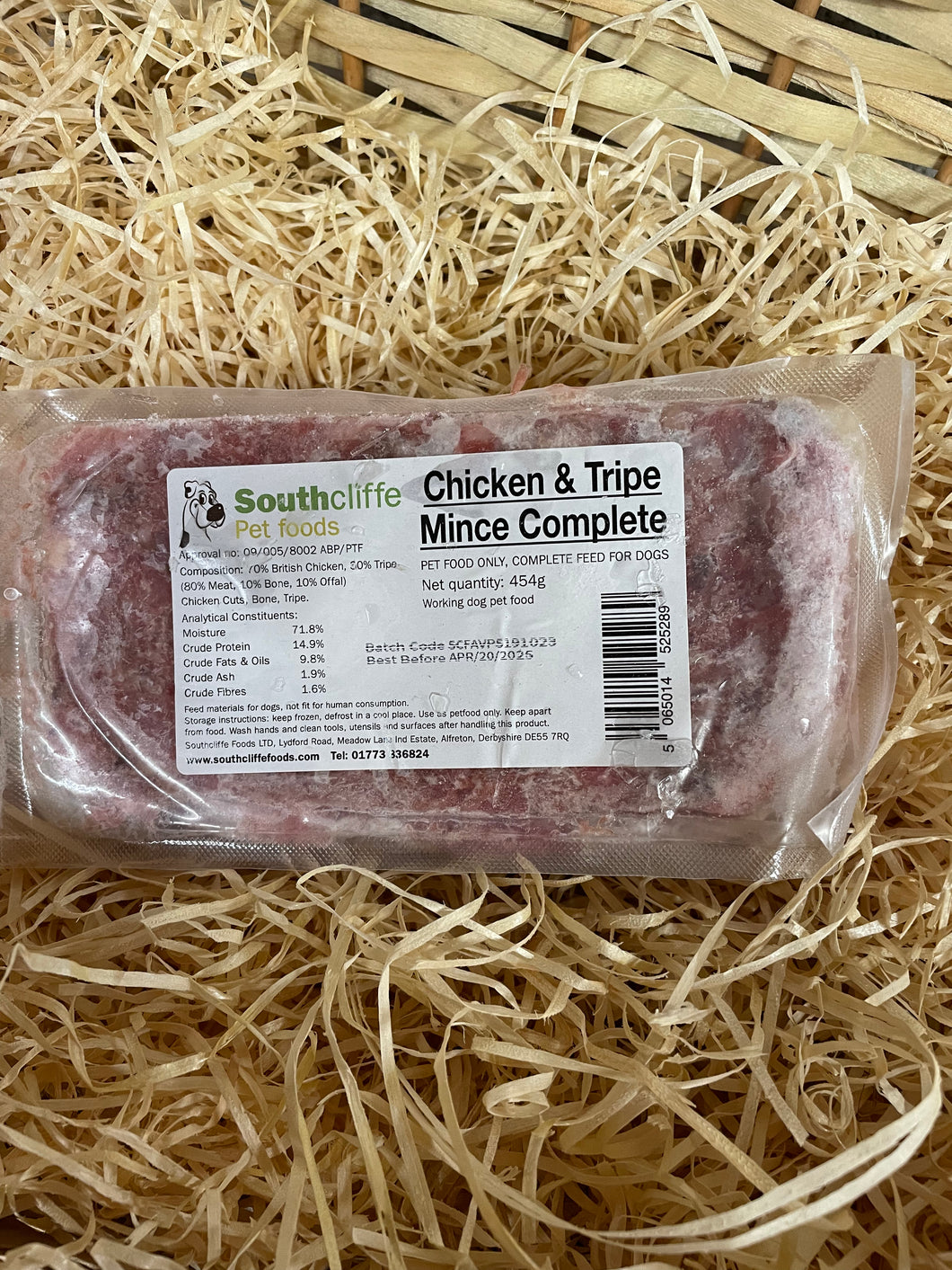 Southcliffe Complete Chicken & Tripe.  80/10/10 Balanced, Raw Dog Food