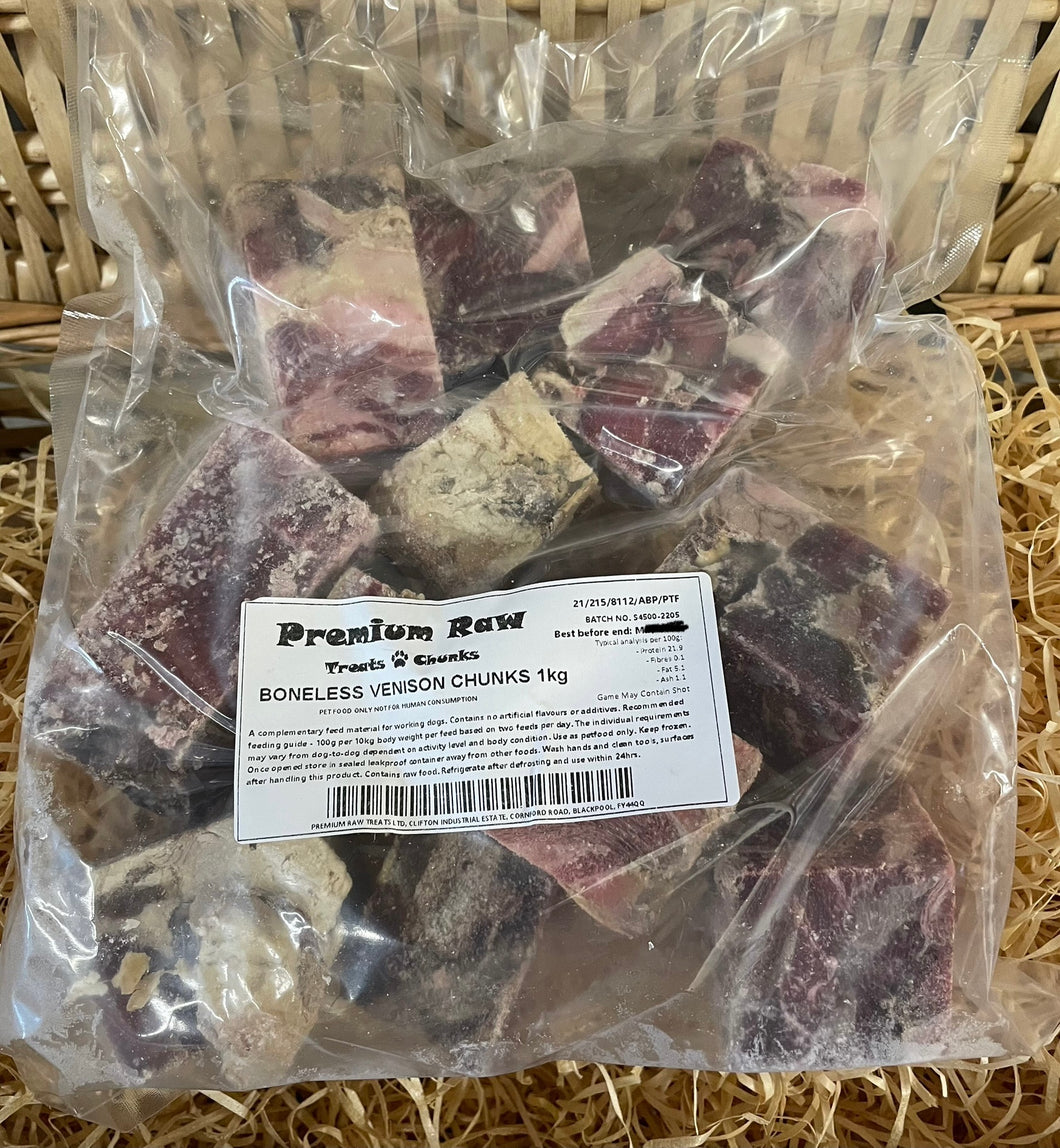 Deer - Venison Chunks  Raw.   1kg (approx)