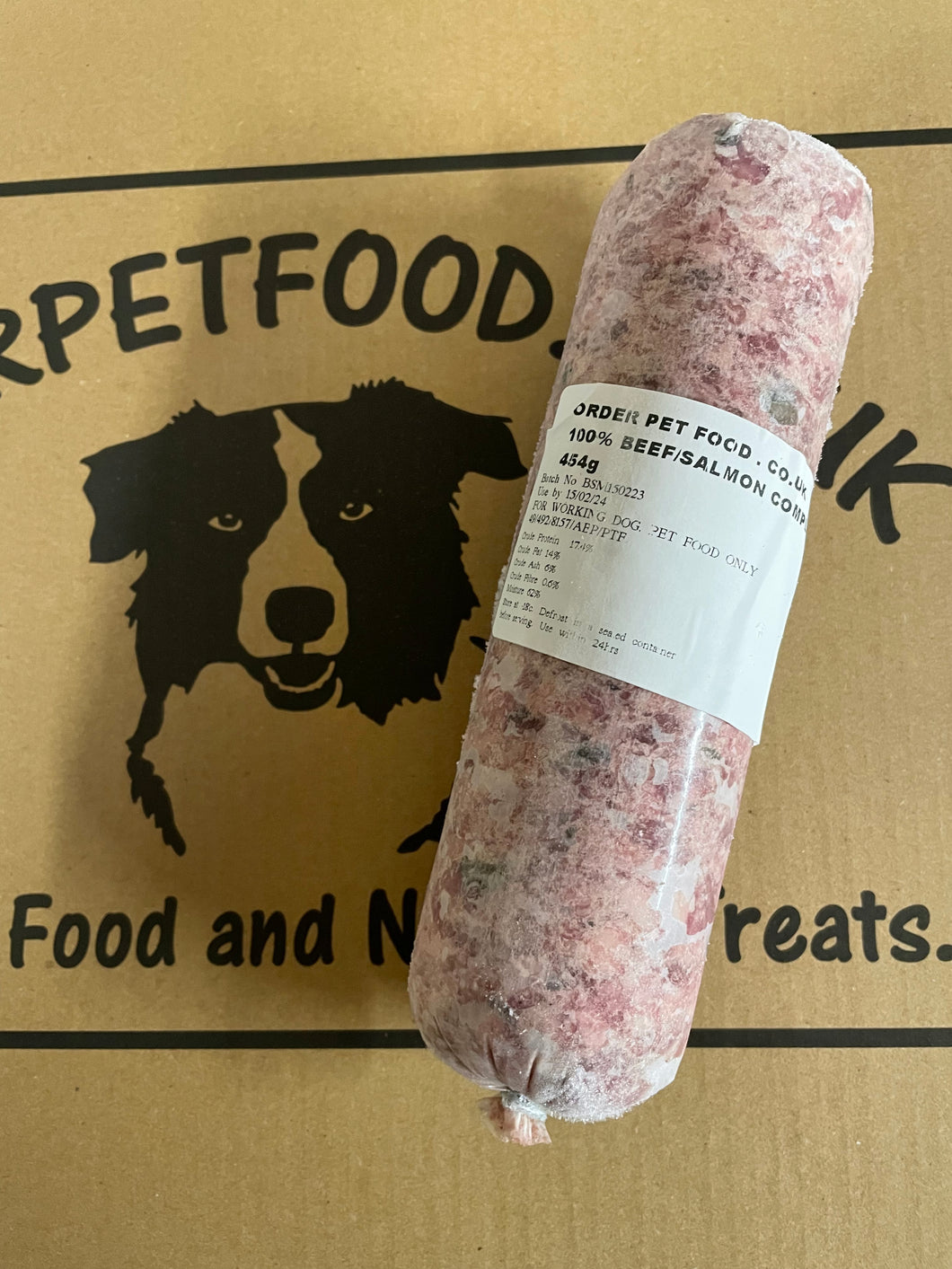 Orderpetfood.co.uk Beef and Salmon Complete.  80/10/10