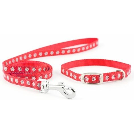 Ancol Small Bite Puppy/Small Dog Collar & Lead - Red