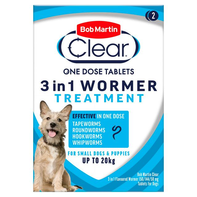 Bob Martin Clear 3 in 1 Wormer 150/144/5mg Tablets for Dogs