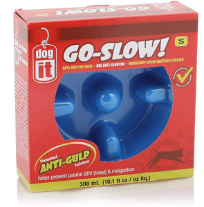 Dogit Go-Slow Dog Bowl Blue - Small