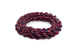 Ancol Twisted Cotton Rope Ring/Rope Log - Made from Re-cycled T-Shirts