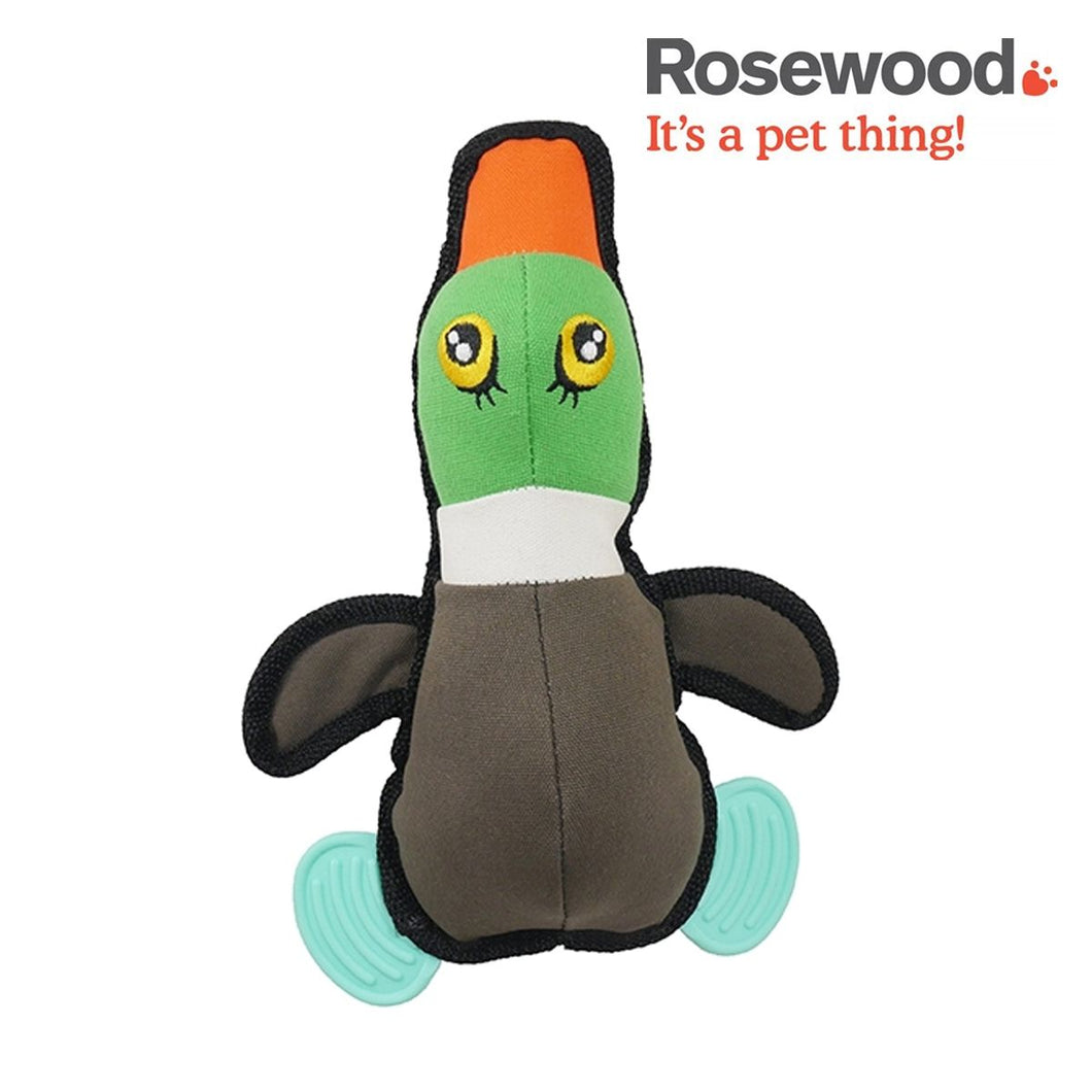Rosewood Canvas Duck Toy with Rubber Feet