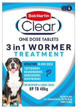 Load image into Gallery viewer, Bob Martin Clear 3 in 1 Wormer 150/144/5mg Tablets for Dogs
